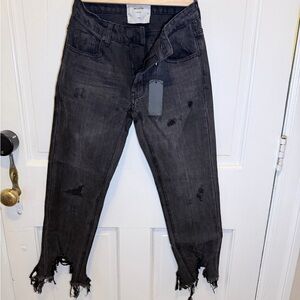 One Teaspoon Distressed Black Jeans
